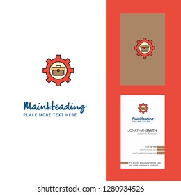 Breifcase setting  Creative Logo and business card. vertical Design Vector