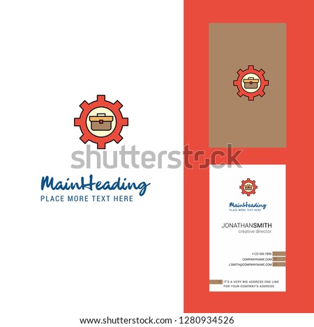 Breifcase setting  Creative Logo and business card. vertical Design Vector