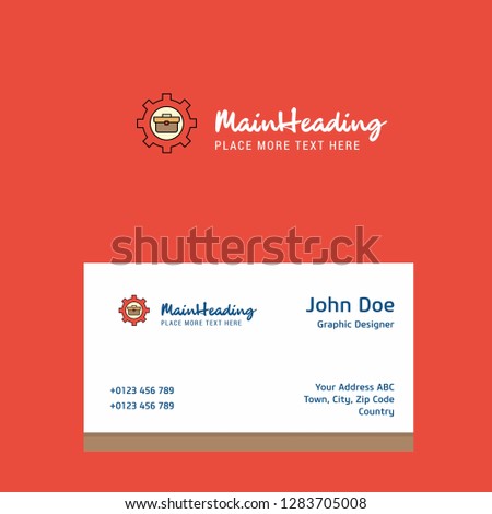 Breifcase setting  logo Design with business card template. Elegant corporate identity. - Vector
