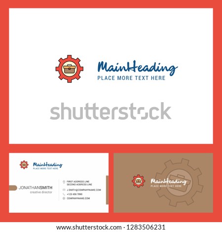 Breifcase setting  Logo design with Tagline & Front and Back Busienss Card Template. Vector Creative Design