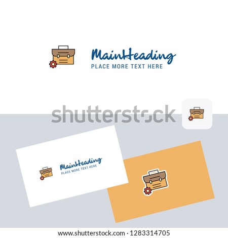 Breifcase  vector logotype with business card template. Elegant corporate identity. - Vector
