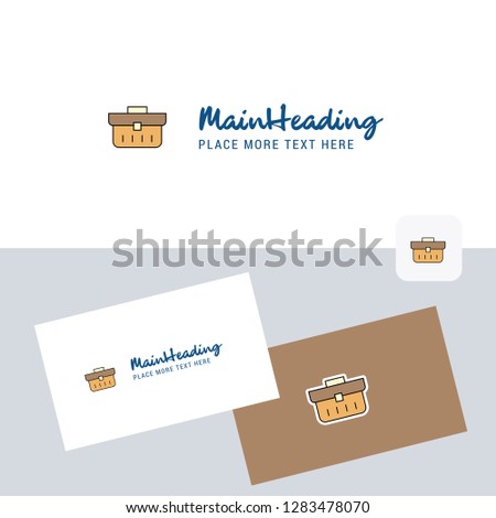 Breifcase  vector logotype with business card template. Elegant corporate identity. - Vector