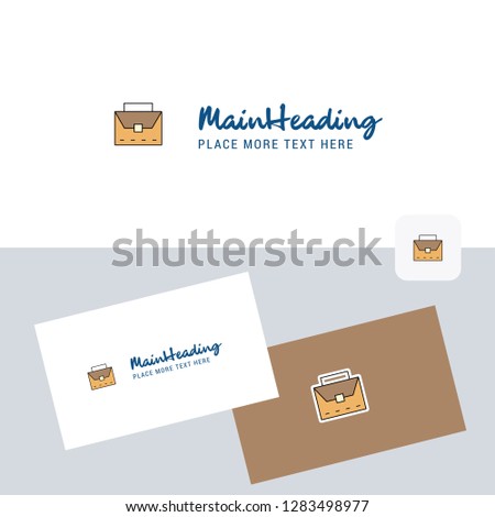 Breifcase vector logotype with business card template. Elegant corporate identity. - Vector