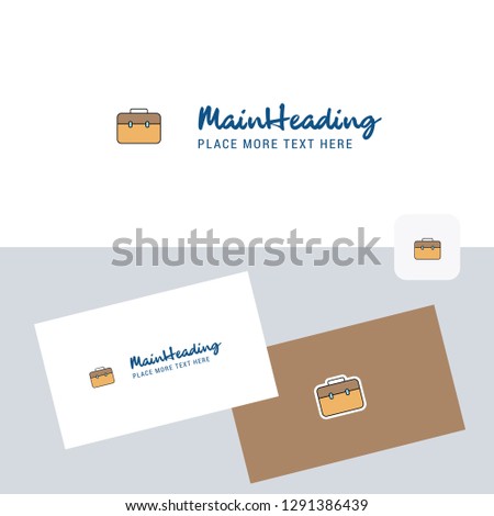 Breifcase vector logotype with business card template. Elegant corporate identity. - Vector