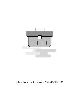 Breifcase  Web Icon. Flat Line Filled Gray Icon Vector