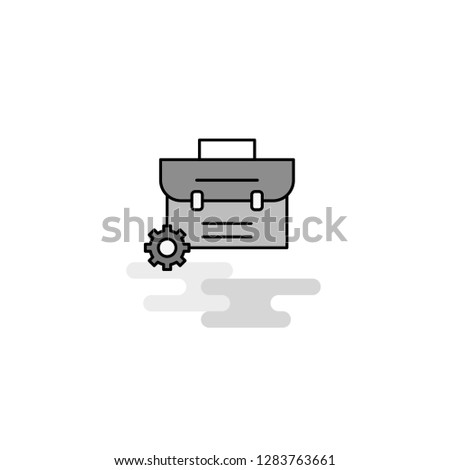 Breifcase  Web Icon. Flat Line Filled Gray Icon Vector