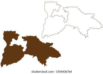 Breisgau-Hochschwarzwald district (Federal Republic of Germany, rural district, Baden-Wurttemberg State) map vector illustration, scribble sketch Breisgau Hochschwarzwald map