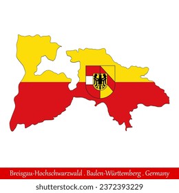 Breisgau-Hochschwarzwald Flag - Baden-Württemberg,Germany (EPS)