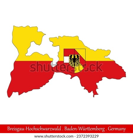 Breisgau-Hochschwarzwald Flag - Baden-Württemberg,Germany (EPS)
