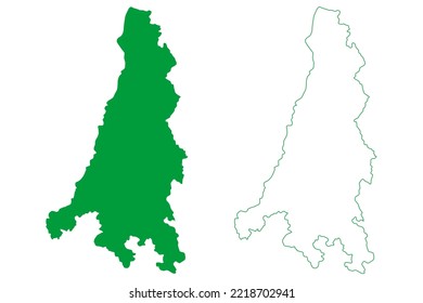 Brejetuba municipality (Espírito Santo state, Municipalities of Brazil, Federative Republic of Brazil) map vector illustration, scribble sketch Brejetuba map