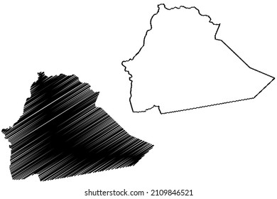 Brejolandia municipality (Bahia state, Municipalities of Brazil, Federative Republic of Brazil) map vector illustration, scribble sketch Brejolandia map