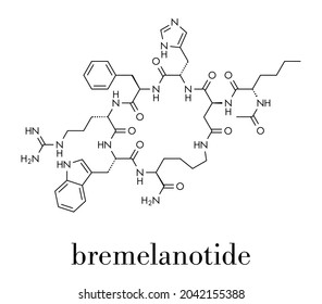 Bremelanotide Female Sexual Dysfunction Drug Molecule (investigational). Skeletal Formula.