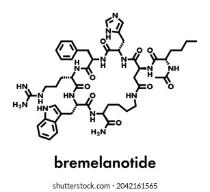 Bremelanotide Female Sexual Dysfunction Drug Molecule (investigational). Skeletal Formula.