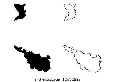 Bremen (Federal Republic of Germany, State of Germany) map vector illustration, scribble sketch Free Hanseatic City of Bremen map