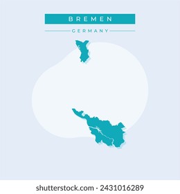 Bremen (Federal Republic of Germany, State of Germany) map vector illustration, scribble sketch Free Hanseatic City of Bremen map