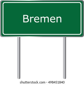 Bremen , Georgia , road sign green vector illustration, road table, USA city