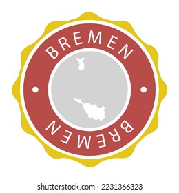 Bremen, Alemania Señal del vector de sellos vectores de mapas de insignia. Etiqueta de icono de diseño de marca de país de símbolo nacional. 