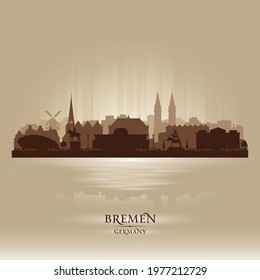 Bremen Germany city skyline vector silhouette illustration
