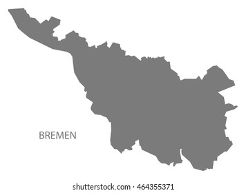 Bremen Germany Map grey