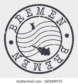 Bremen Germany Stamp Postal. Map Silhouette Seal. Passport Round Design. Vector Icon. Design Retro Travel.
