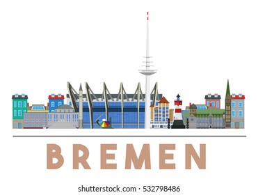 Bremen Landmarks Skyline