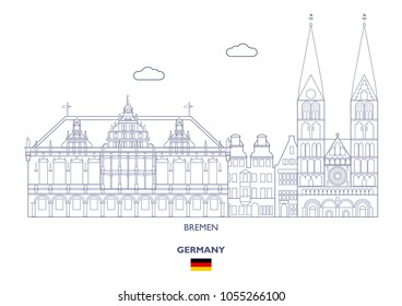 Bremen Linear City Skyline, Germany