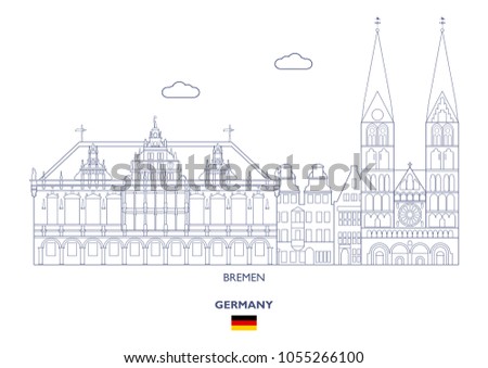 Bremen Linear City Skyline, Germany