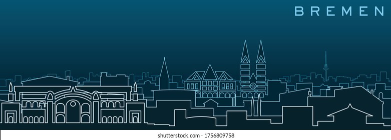 Esquina y monumentos de líneas múltiples Bremen
