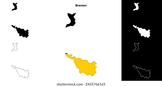 Conjunto de mapas esquemáticos del estado de Bremen