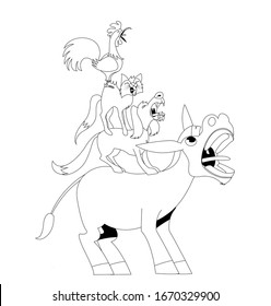 bremen town musicians coloring pages free