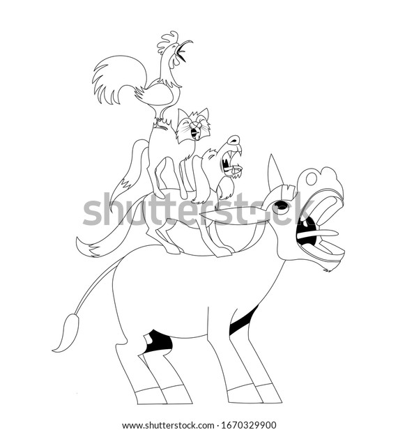 bremen town musicians coloring pages free