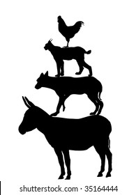 the Bremen town musicians - silhouette