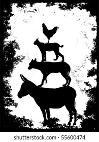 the Bremen town musicians - silhouette