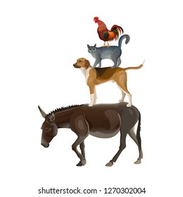 Bremen town musicians. Vector illustration isolated on white background