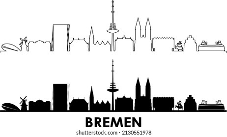 BREMEN Weser Deutschland City Skyline Vector
