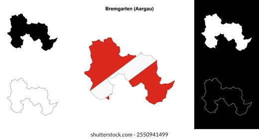 Conjunto de mapa de contorno en blanco de Bremgarten