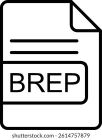 BREP File Format Line Vector Icon Design