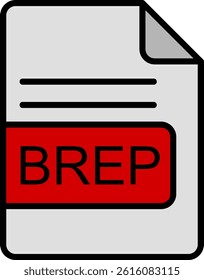 BREP File Format Line Vector Icon Design