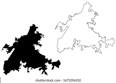 Brescia City (Italian Republic, Italy, Lombardy) map vector illustration, scribble sketch City of Brescia map