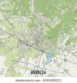 Brescia Italia mapa poster art