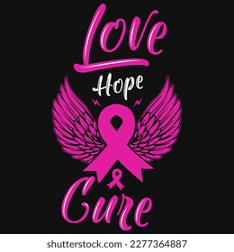 Brest cancer awareness typography tstshirt design 