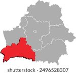 BREST map REGION of BELARUS 3d isometric map