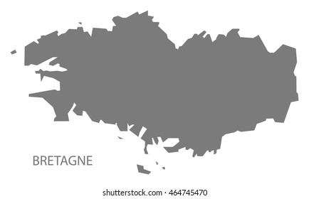 Bretagne France Map Grey