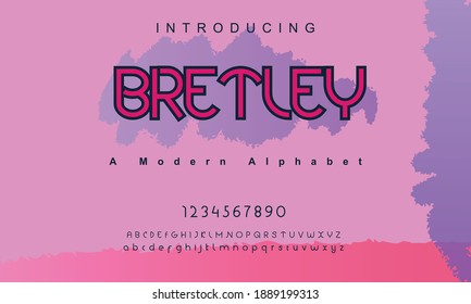 Bretley font. Abstract sport modern alphabet fonts. Typography bold typeface design for sport, technology, fashion, digital, future creative logo font. vector illustration