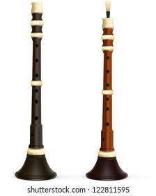 Breton bombarde - traditional French pipe, musical instrument