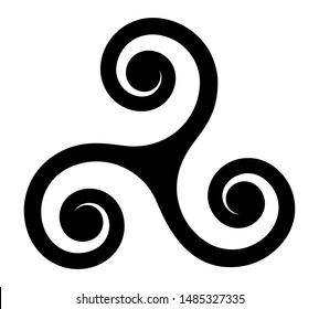 Breton and celtic vector triskel symbol on white background
