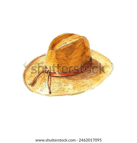 breton hat vector illustration in watercolor style