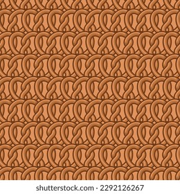 Bretzel pattern seamless. german bakery food background. Vector texture