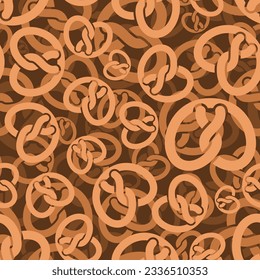 Bretzel pattern seamless. german bakery food background. Vector texture