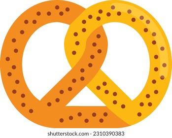 Bretzel or Pretzel concept, sweet mustard and soft knot snacks vector color icon design, Bakery and Baked Goods symbol, Culinary and Kitchen Education sign, Recipe development stock illustration